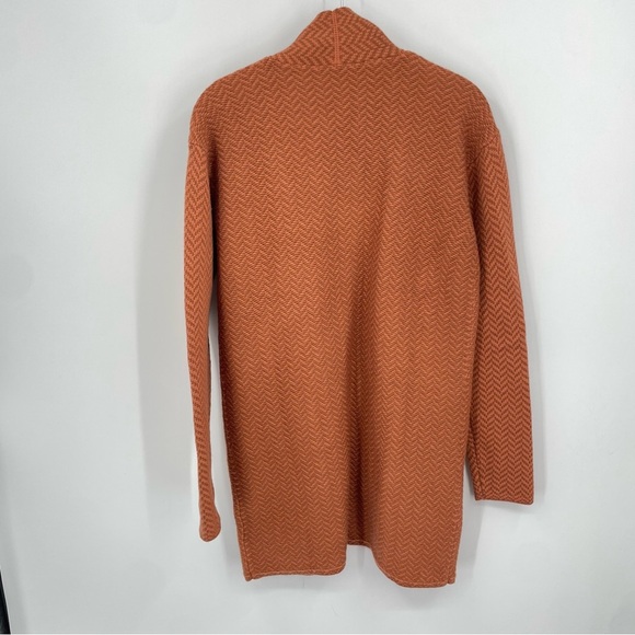 Daily Ritual Ultrasoft herringbone Jacquard Cardigan Sweater Sz XS Orange - Picture 3 of 7
